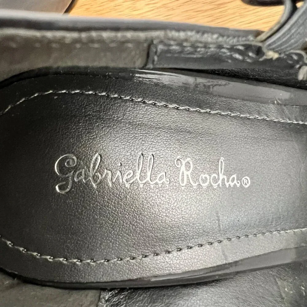 Gabriella Rocha Womens Round Toe Heels Double Strap Gray Size 8.5W